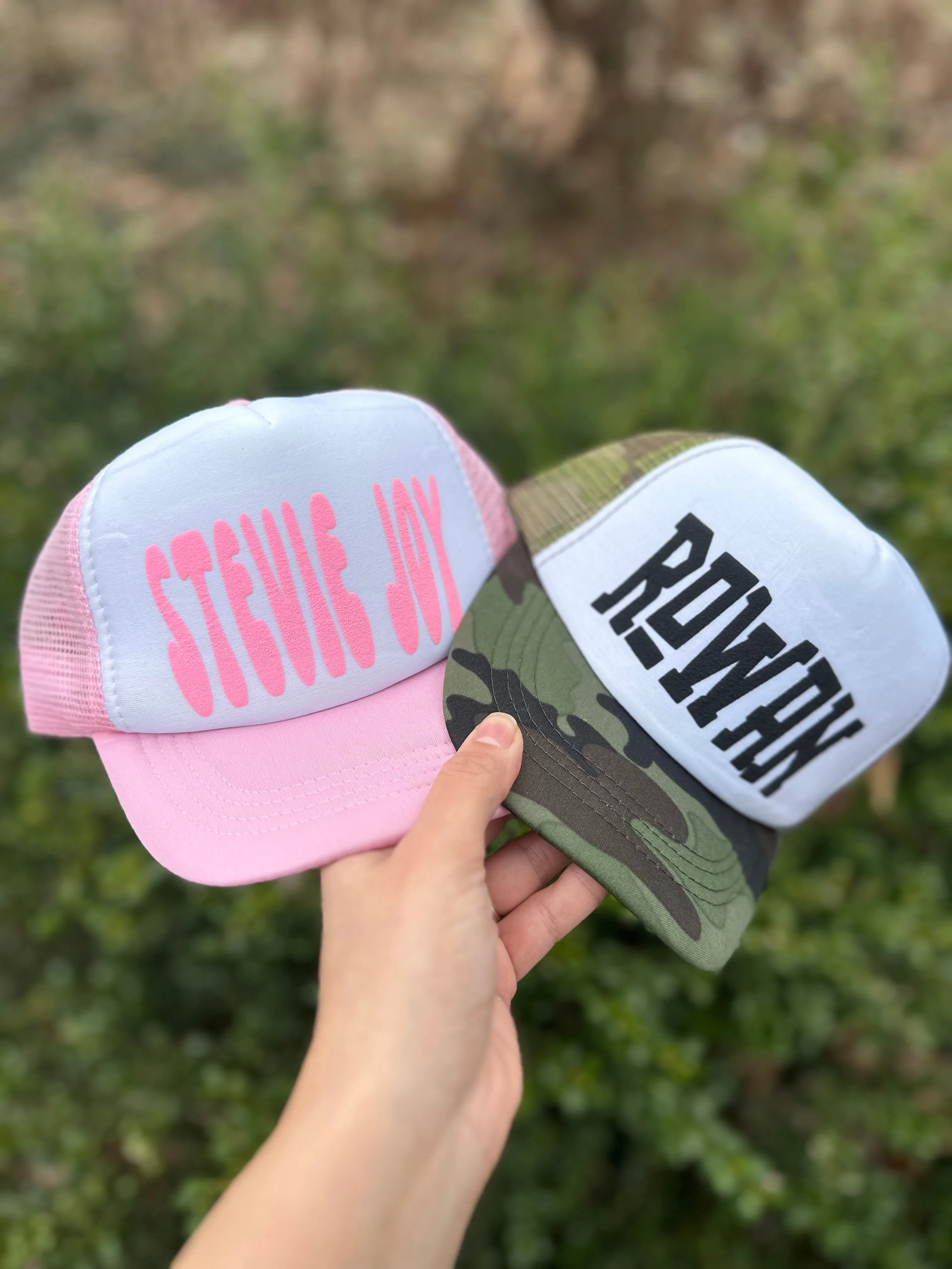 Custom youth Puff Print Trucker Hat