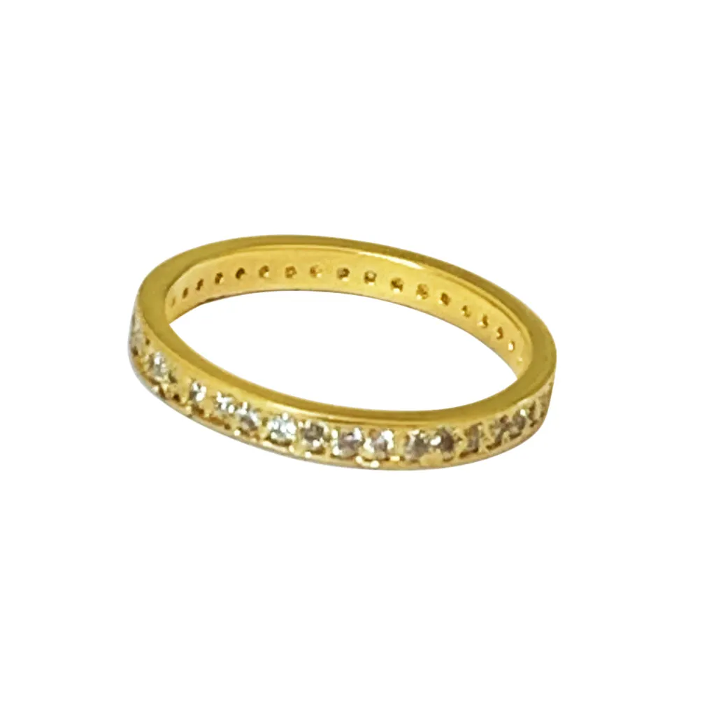 CZ Micro Eternity Gold Toe Ring