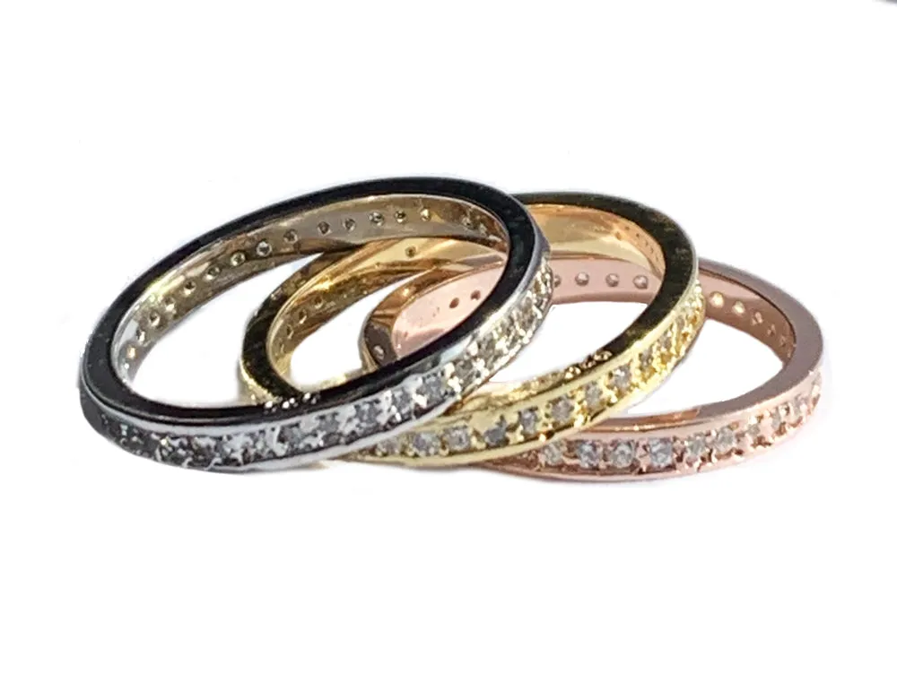 CZ Micro Eternity Gold Toe Ring