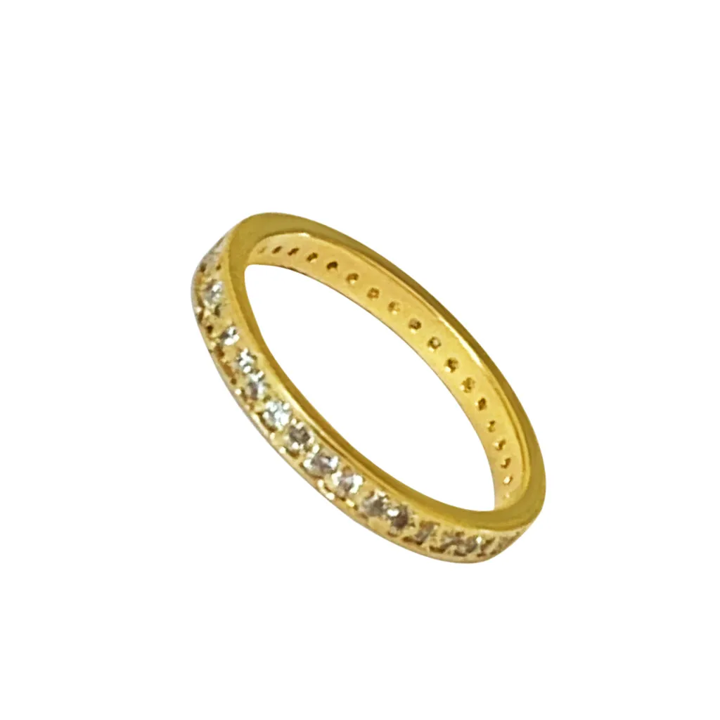 CZ Micro Eternity Gold Toe Ring