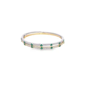 CZ Paved Colored Stone Bangle Bracelet (B111)