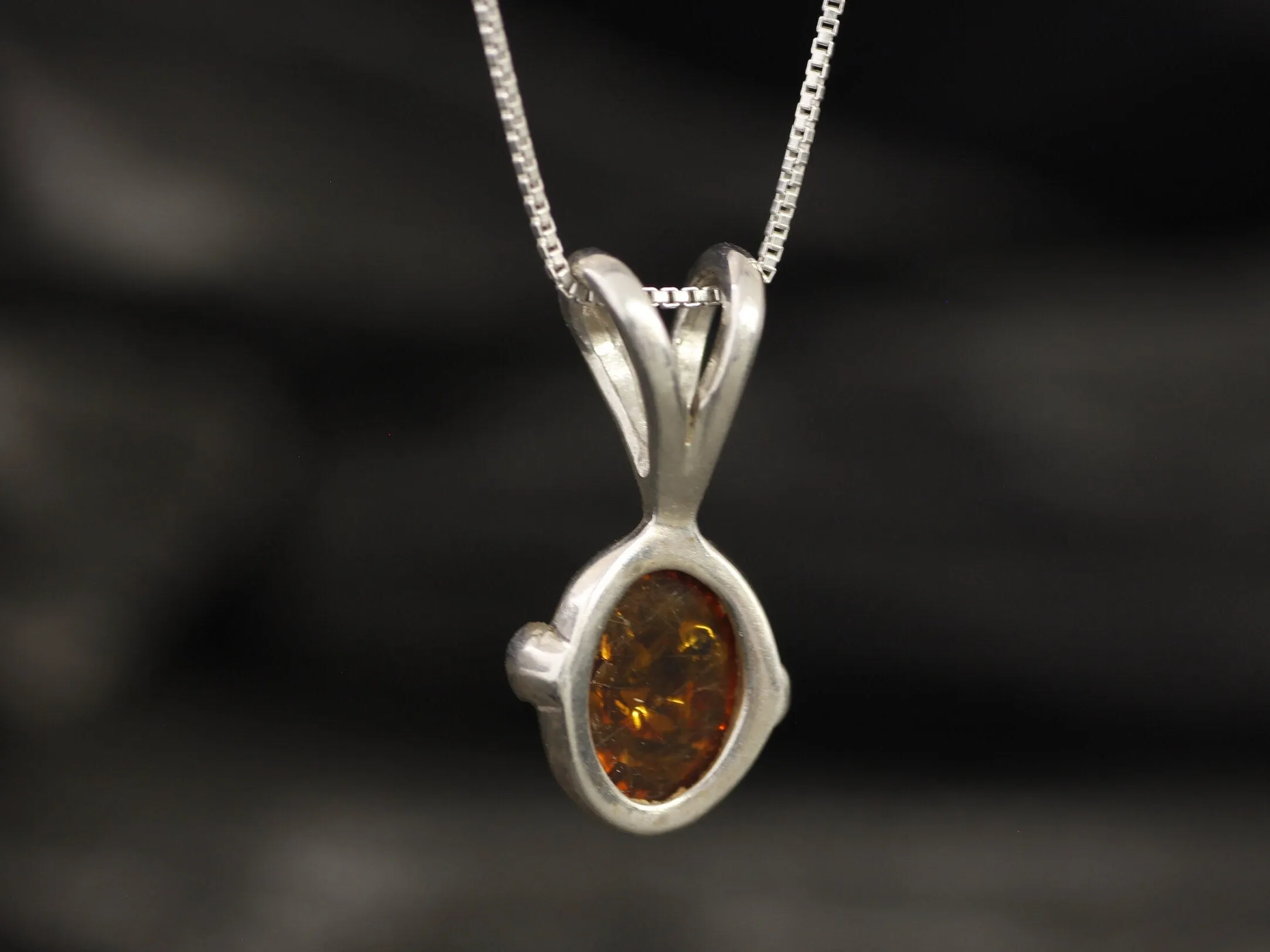 Dainty Amber Pendant - Natural Amber Necklace, Yellow Amber Pendant