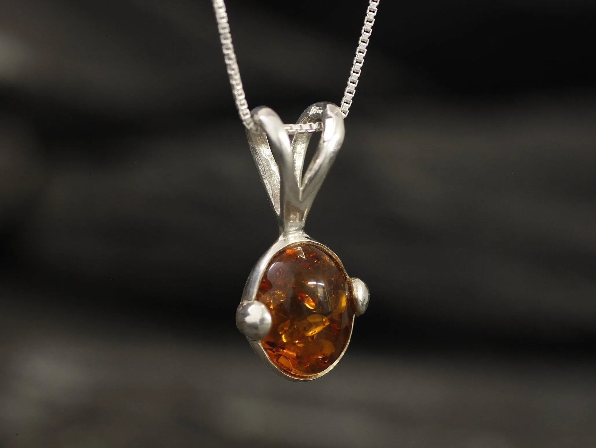 Dainty Amber Pendant - Natural Amber Necklace, Yellow Amber Pendant