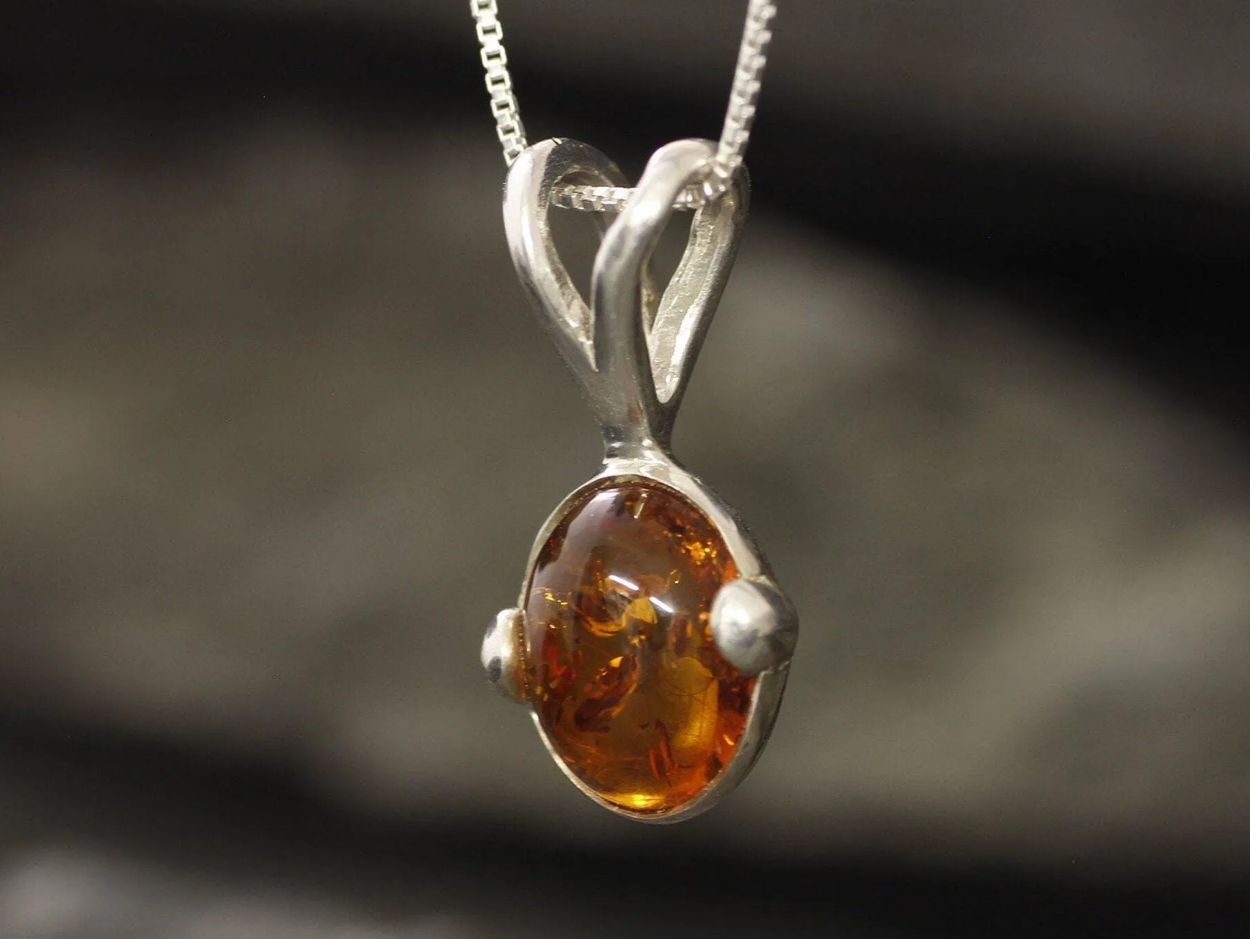 Dainty Amber Pendant - Natural Amber Necklace, Yellow Amber Pendant