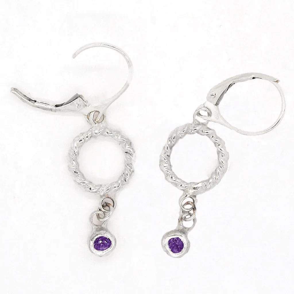 Dangle Amethyst Twisted earrings