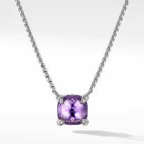 David Yurman Chatelaine Pendant Necklace with Amethyst and Diamonds 8mm