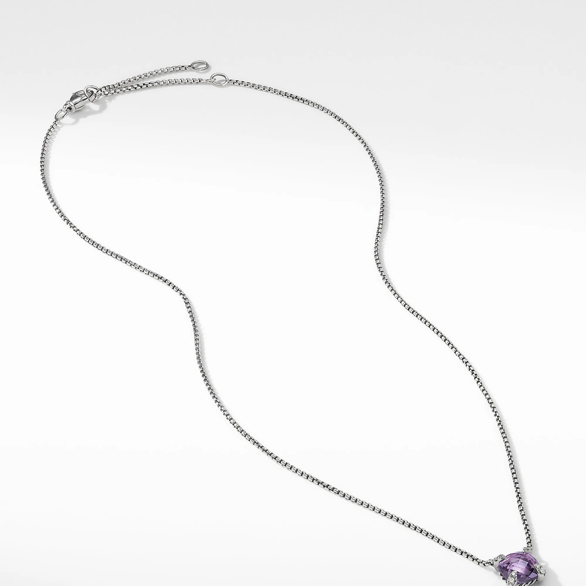 David Yurman Chatelaine Pendant Necklace with Amethyst and Diamonds 8mm