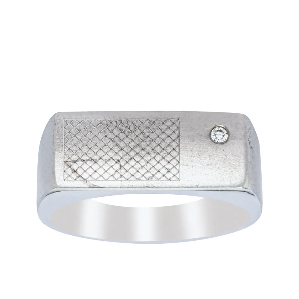 Deja Vu Platinum Diamond Set Signet Ring