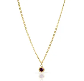 DELILAH AMETHYST BIRTHSTONE PENDANT NECKLACE - FEBUARY