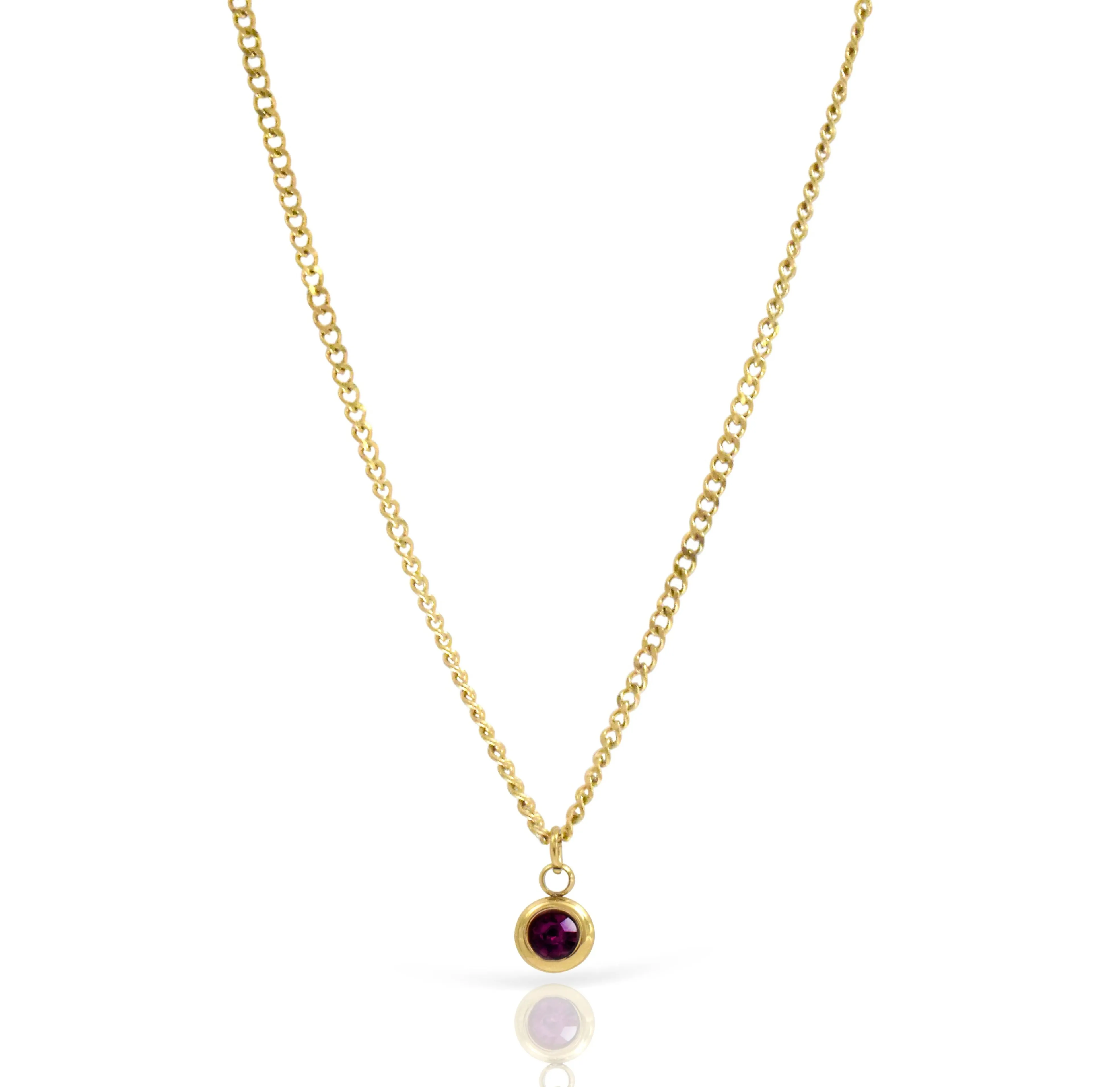 DELILAH AMETHYST BIRTHSTONE PENDANT NECKLACE - FEBUARY