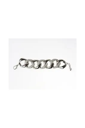 Diamante Link Silver Chain Bracelet