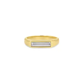 Diamond Baguette Signet Ring - Large