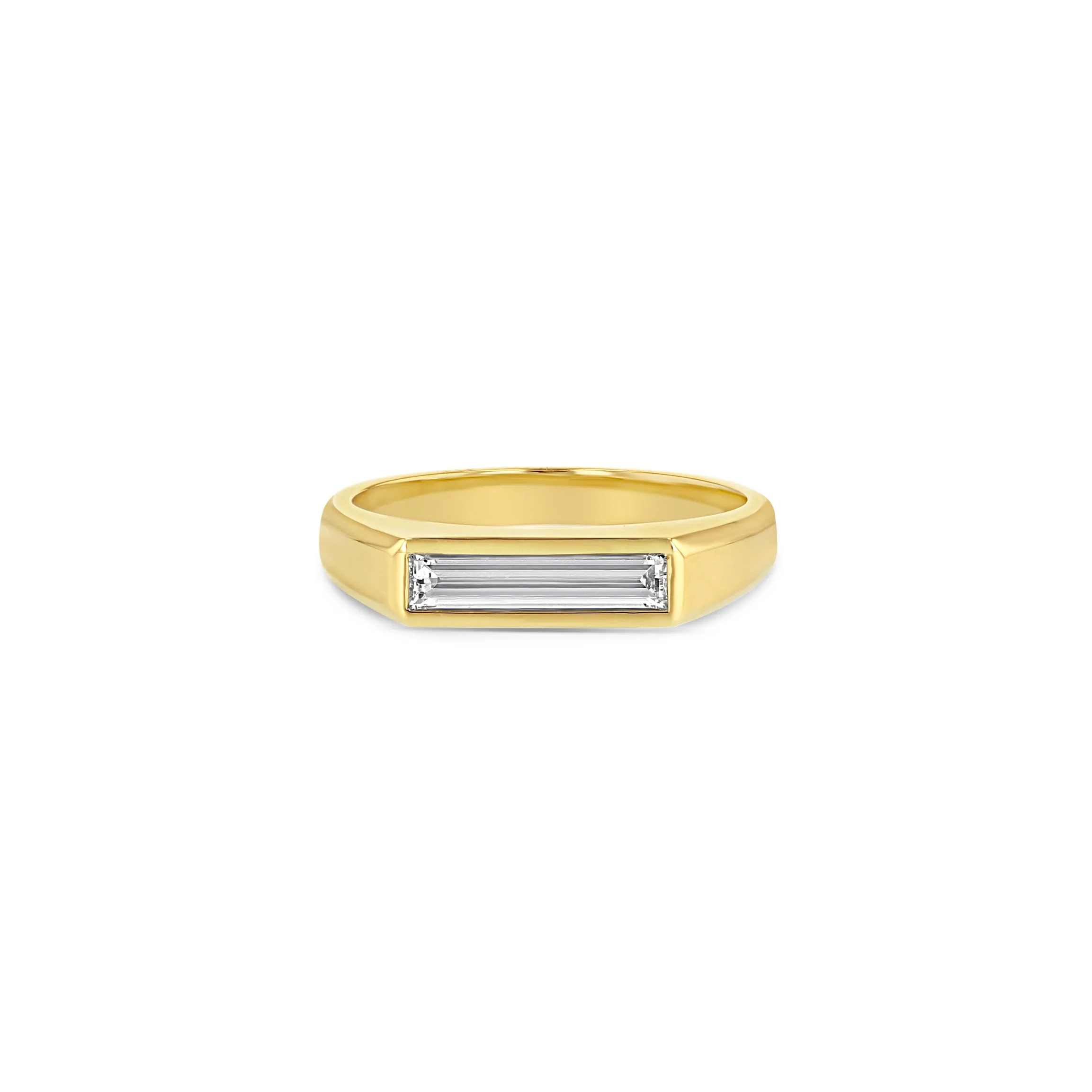 Diamond Baguette Signet Ring - Large