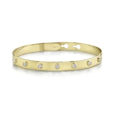 Diamond Bezel Latch Bangle