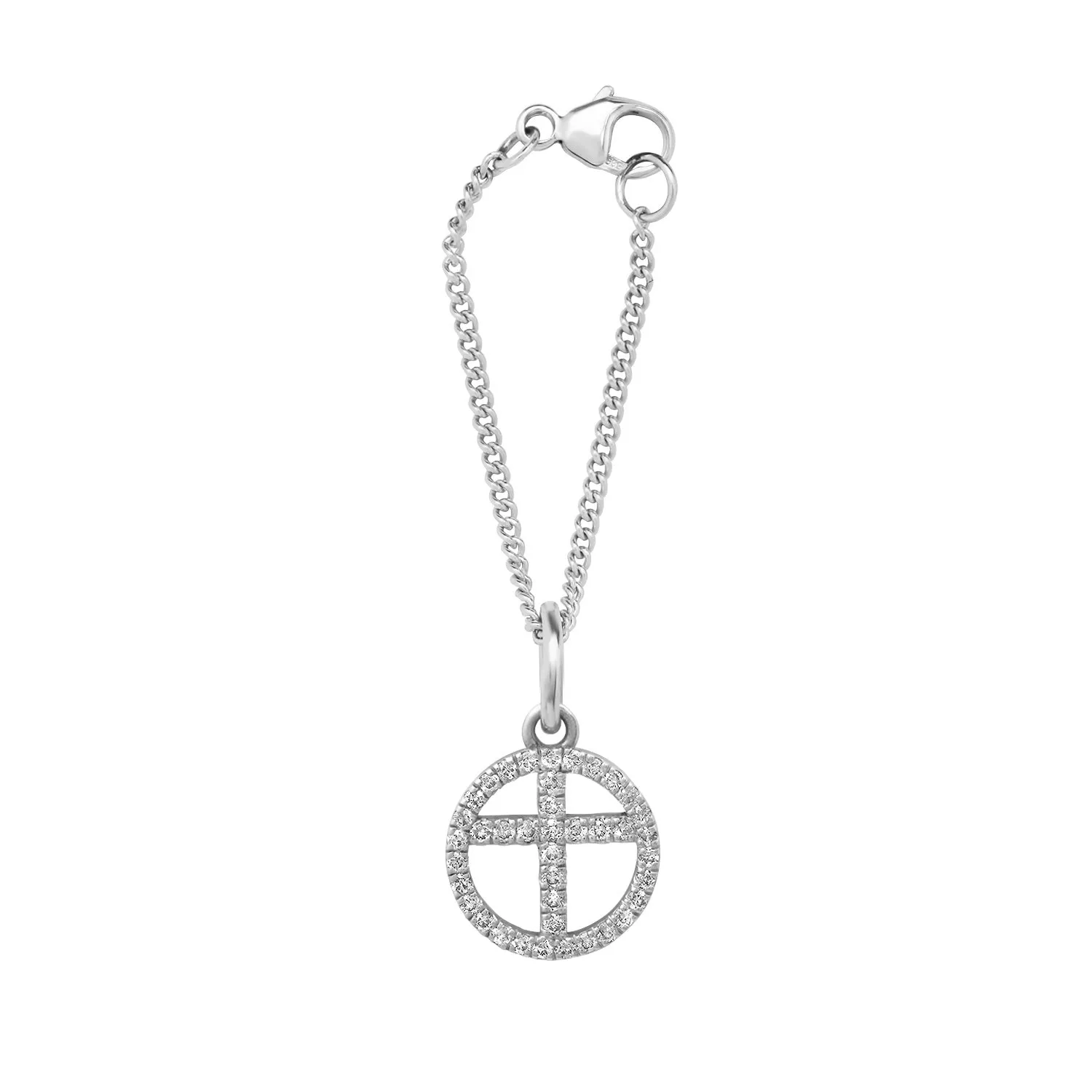 Diamond Cross Watch Charm Bracelet