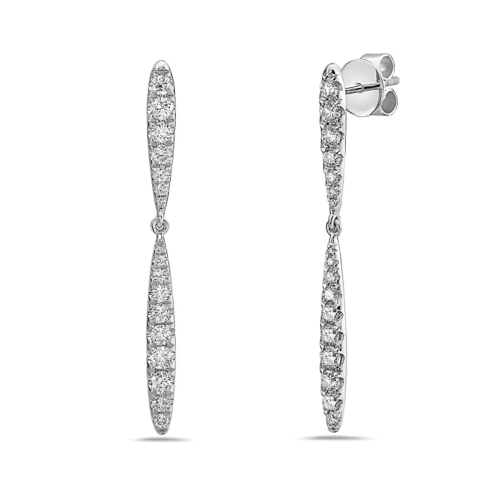 Diamond Elongated Dangle Earrings