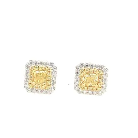 Diamond Halo Stud Earrings