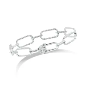 Diamond Wide Rectangular Link Bracelet