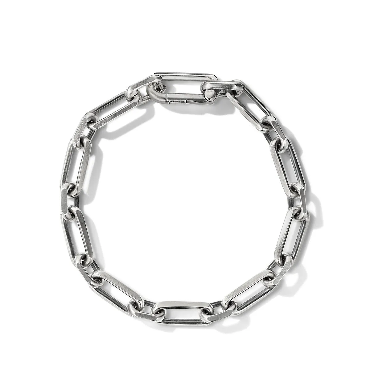 Elongated Open Link Chain Bracelet in Sterling Silver