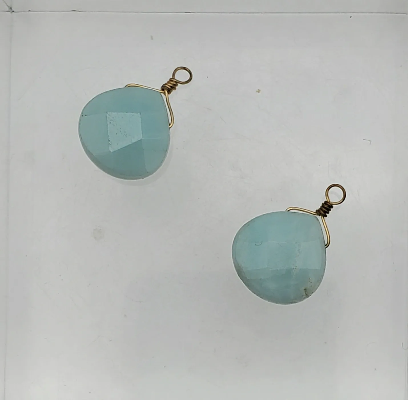 Faceted Amazonite Teardrop Dangles - MISSING CLOSURES