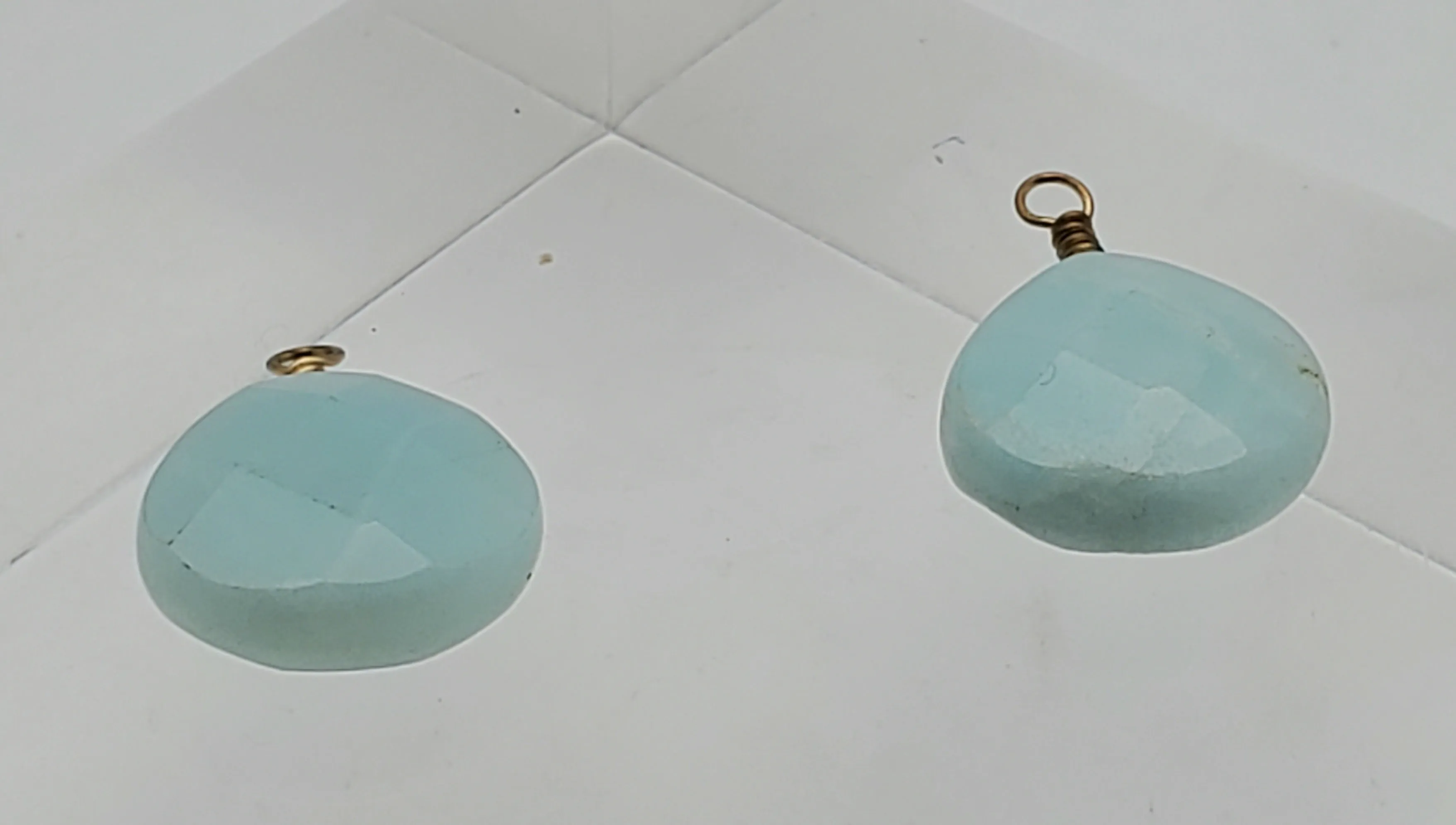 Faceted Amazonite Teardrop Dangles - MISSING CLOSURES