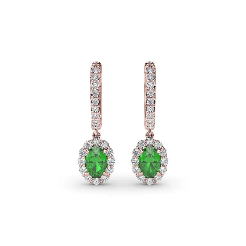 Fana Dazzling Emerald and Diamond Drop Earrings