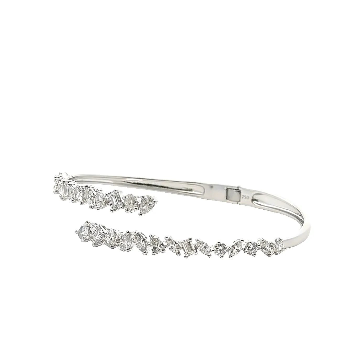 Fancy Cut Bypass Diamond Bangle Bracelet