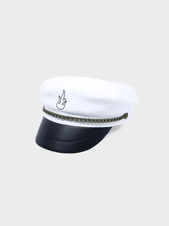 Flameraiser Captain Hat - White Suede