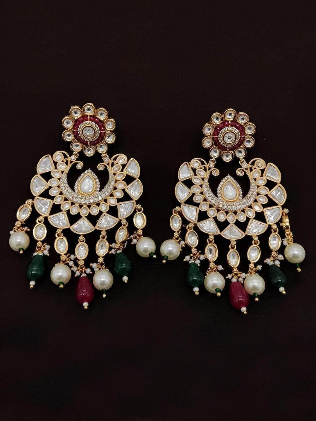 Full Stone Kundan Earrings