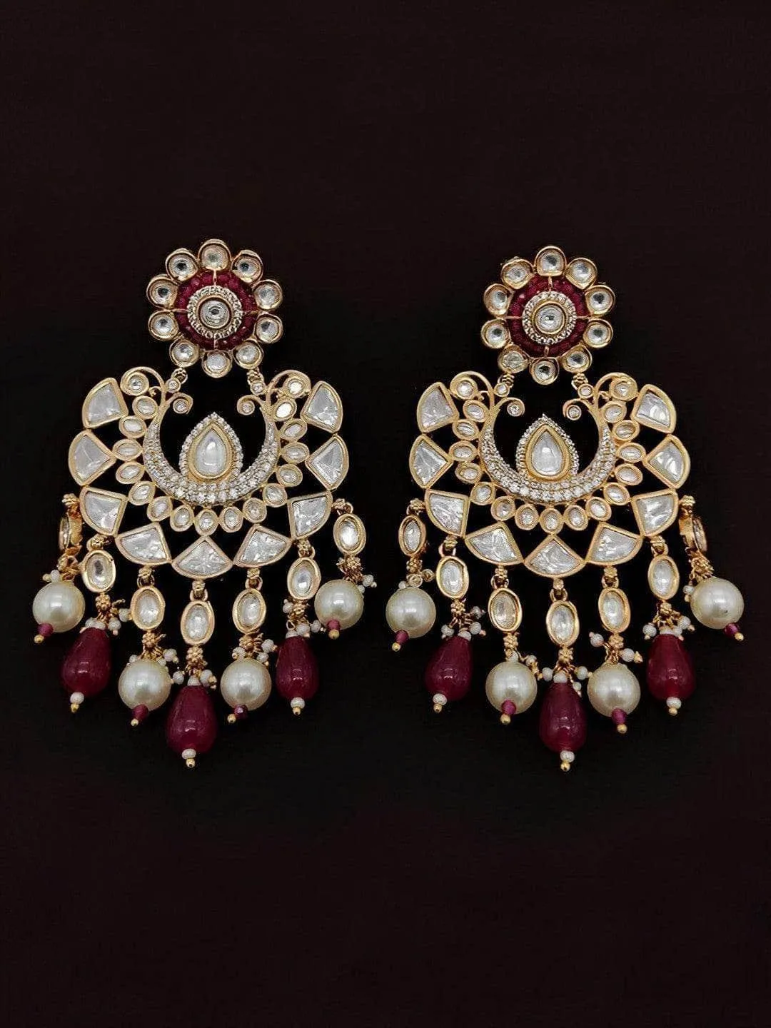 Full Stone Kundan Earrings