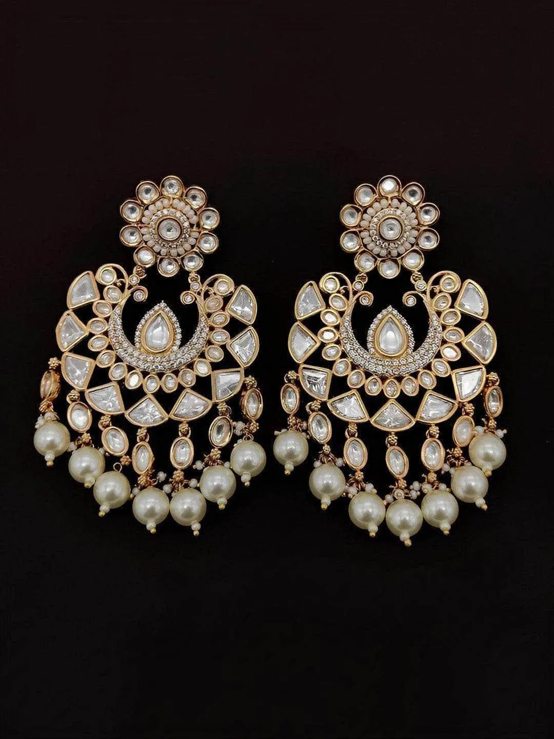 Full Stone Kundan Earrings