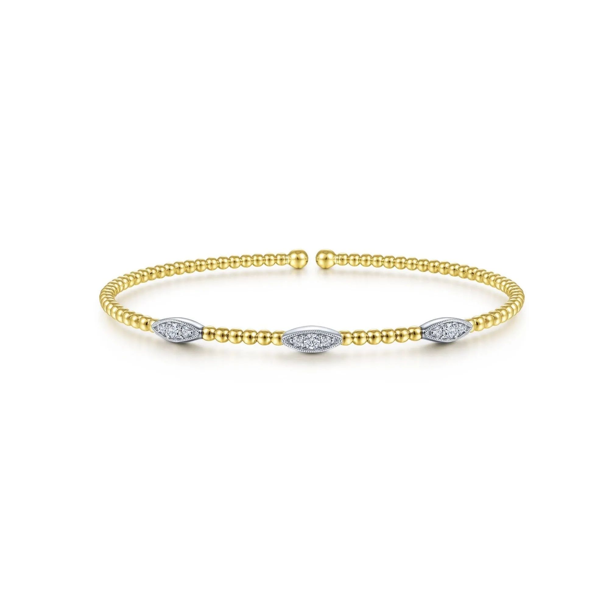 Gabriel & Co. Diamond Marquise Station ‘Bujukan’ Cuff Bracelet