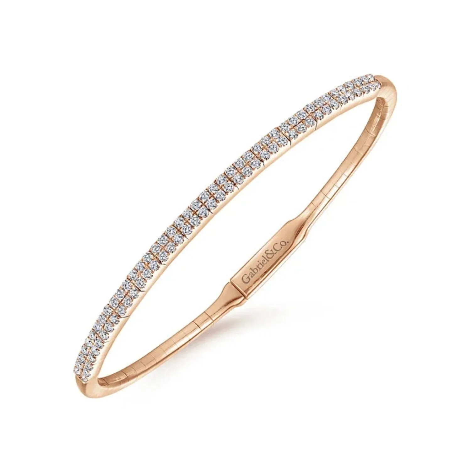 Gabriel & Co. Two Row Pave Set Diamond Bangle