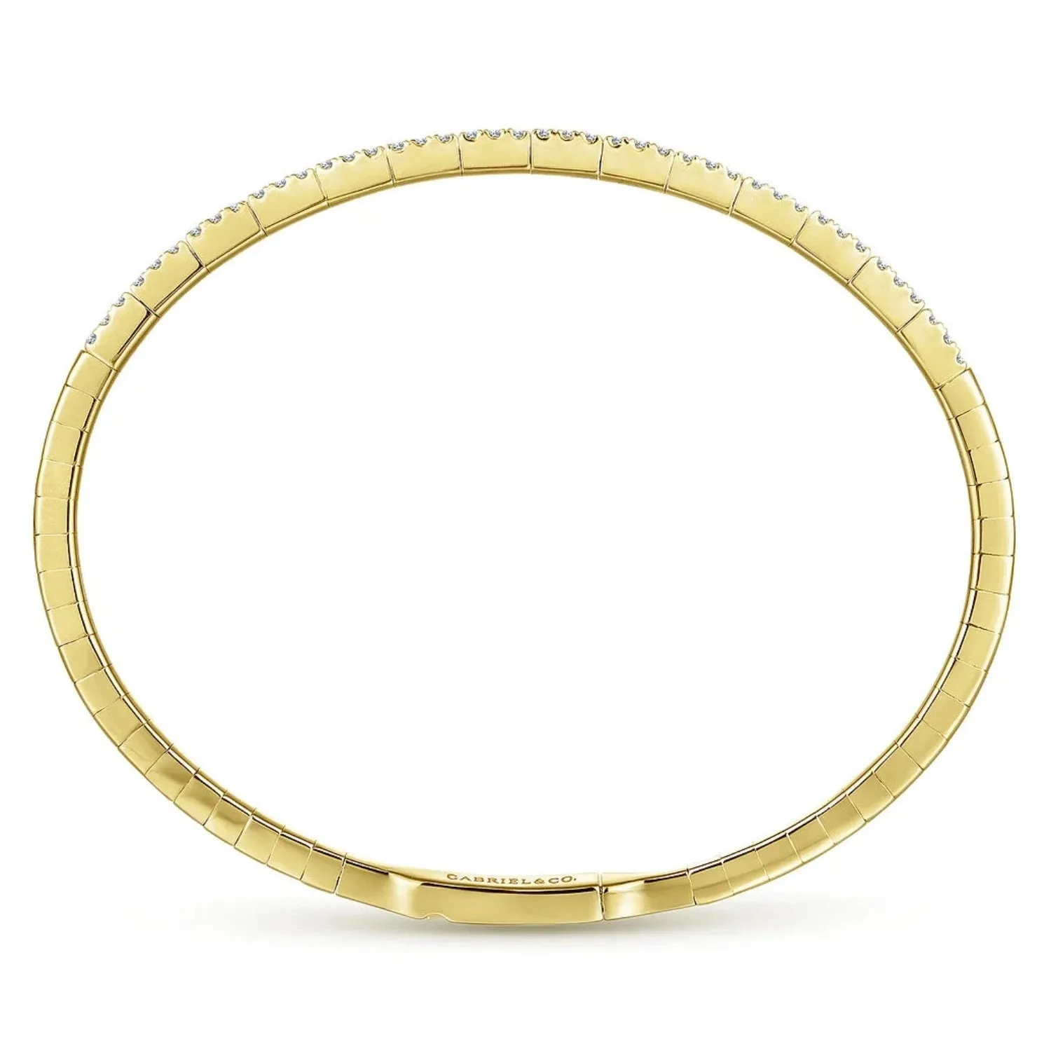 Gabriel & Co. Two Row Pave Set Diamond Bangle