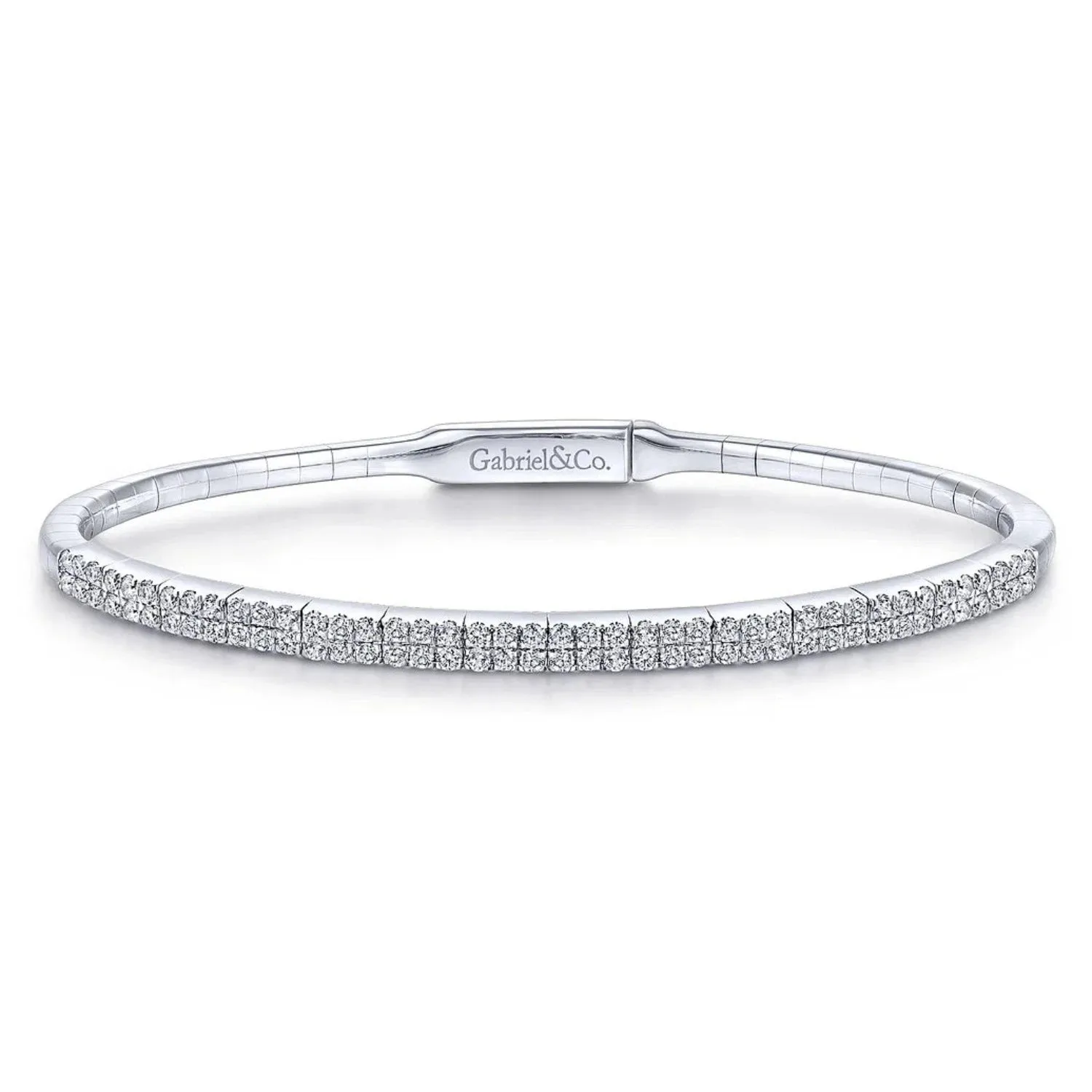 Gabriel & Co. Two Row Pave Set Diamond Bangle