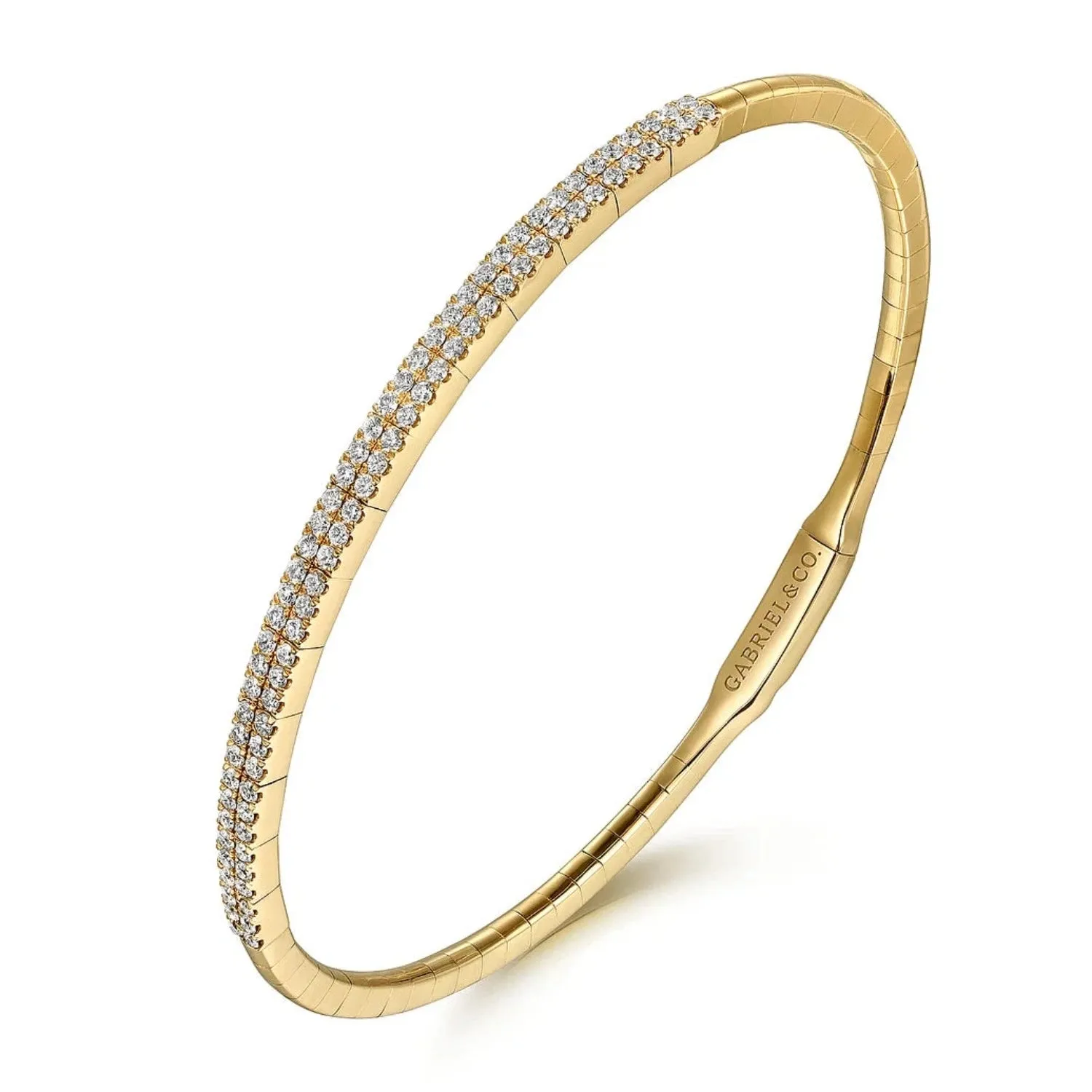 Gabriel & Co. Two Row Pave Set Diamond Bangle