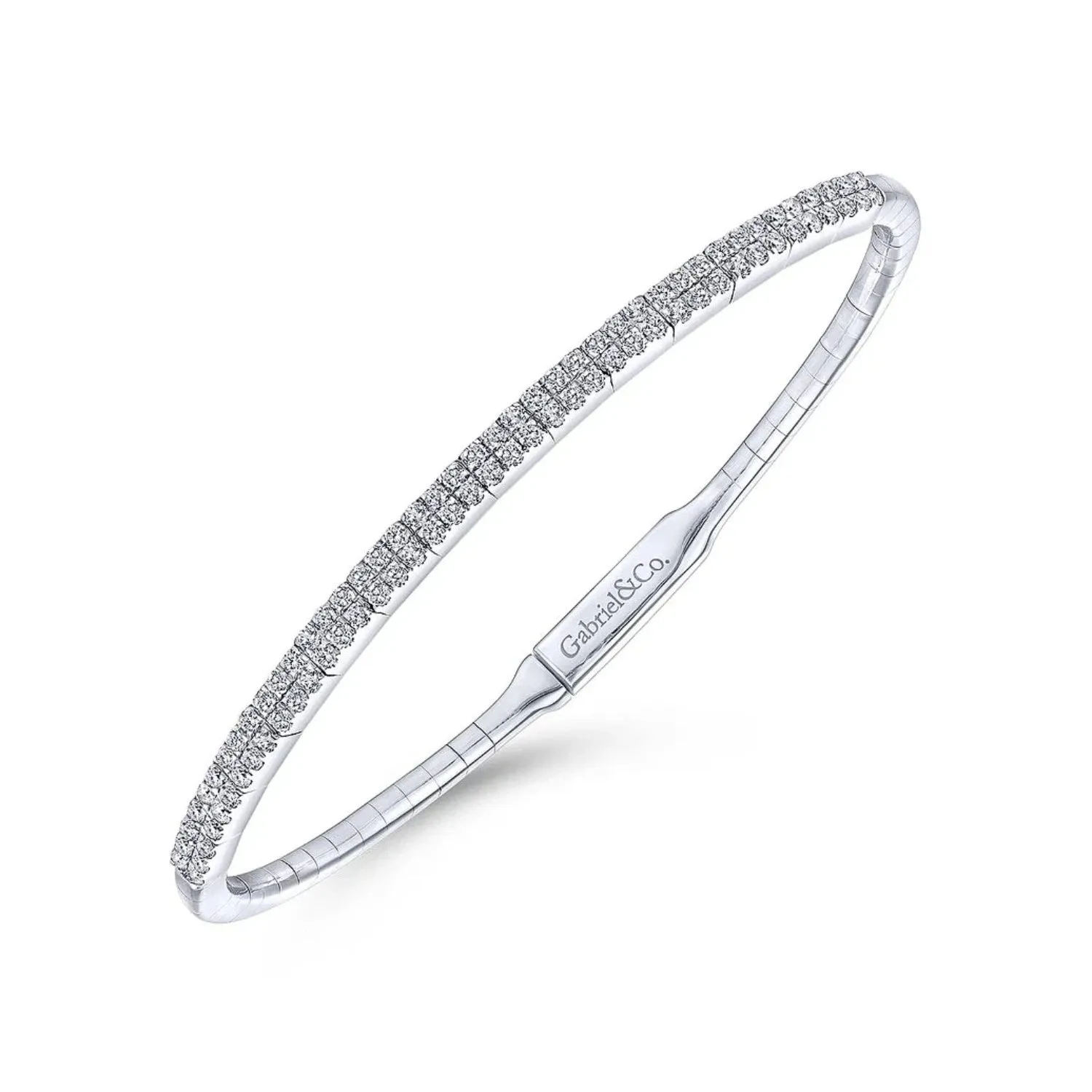 Gabriel & Co. Two Row Pave Set Diamond Bangle