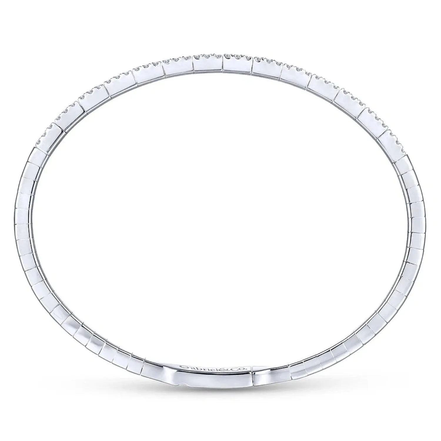 Gabriel & Co. Two Row Pave Set Diamond Bangle