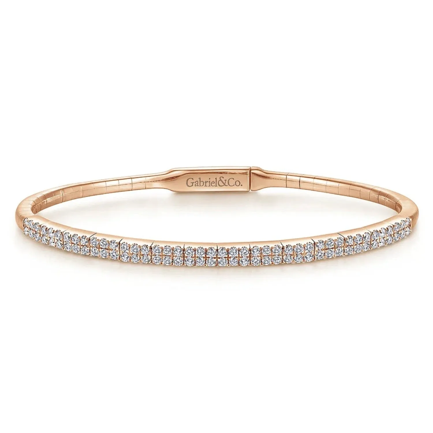 Gabriel & Co. Two Row Pave Set Diamond Bangle