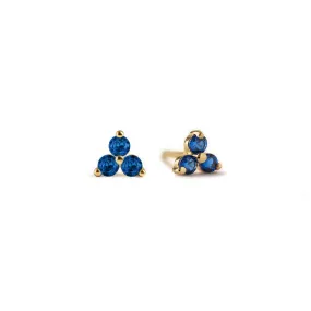 Gemstone Clover Studs Sapphire