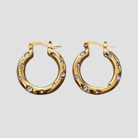 Gemstone Hoop Earrings