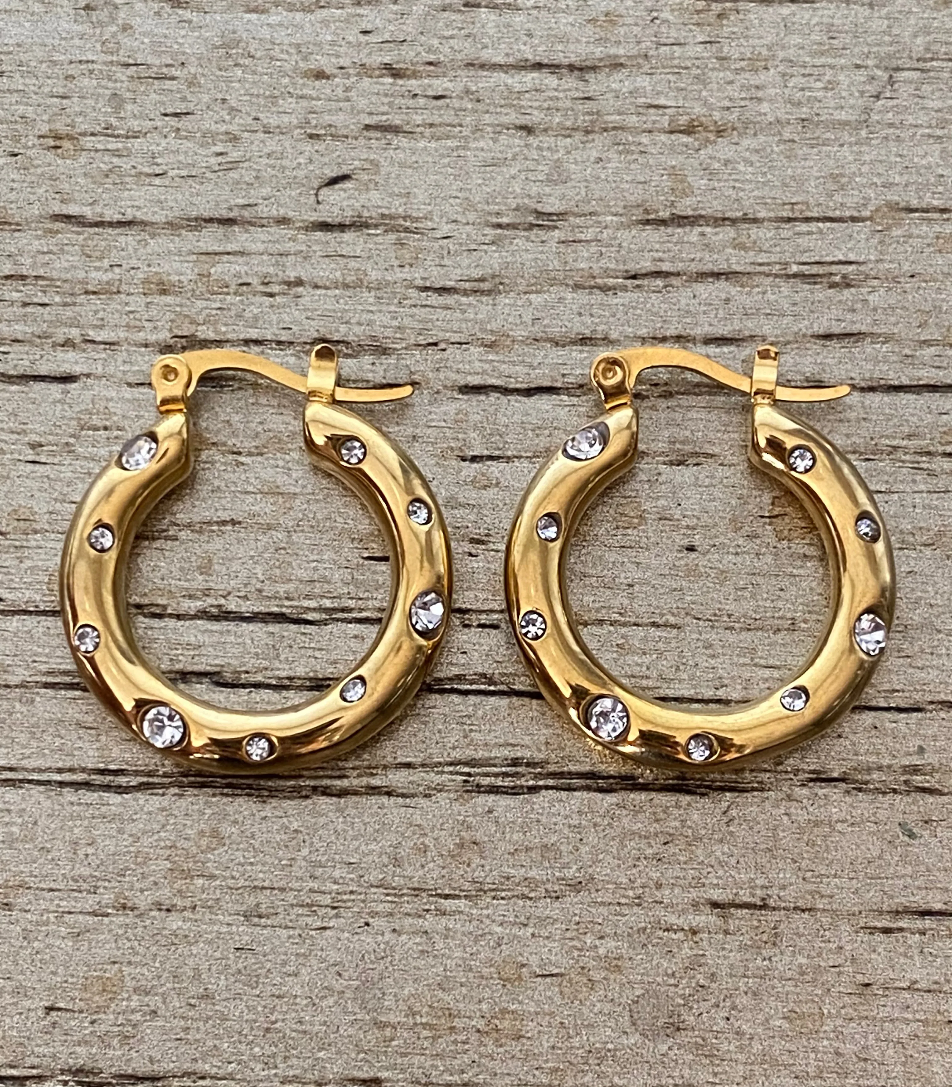 Gemstone Hoop Earrings