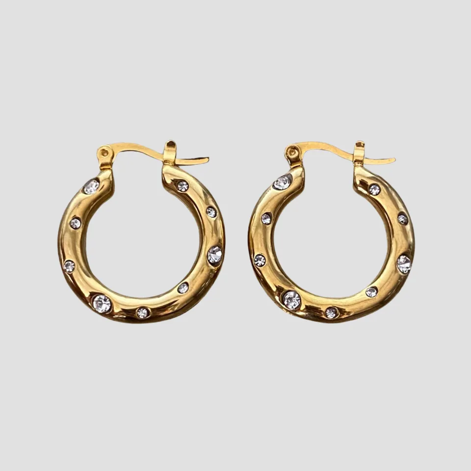 Gemstone Hoop Earrings