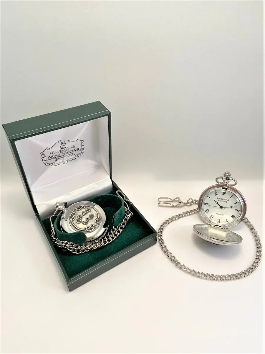 Gents Quartz Pewter Pocket Watch - Granddad