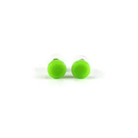 Glass Circle Studs - Lime Green