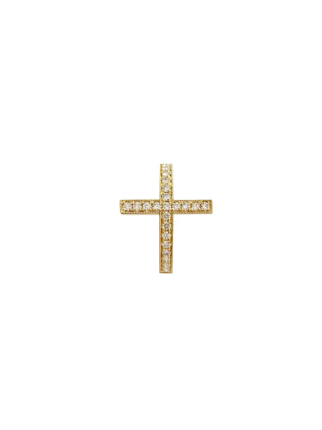 Gold & Diamond Side Cross Ring