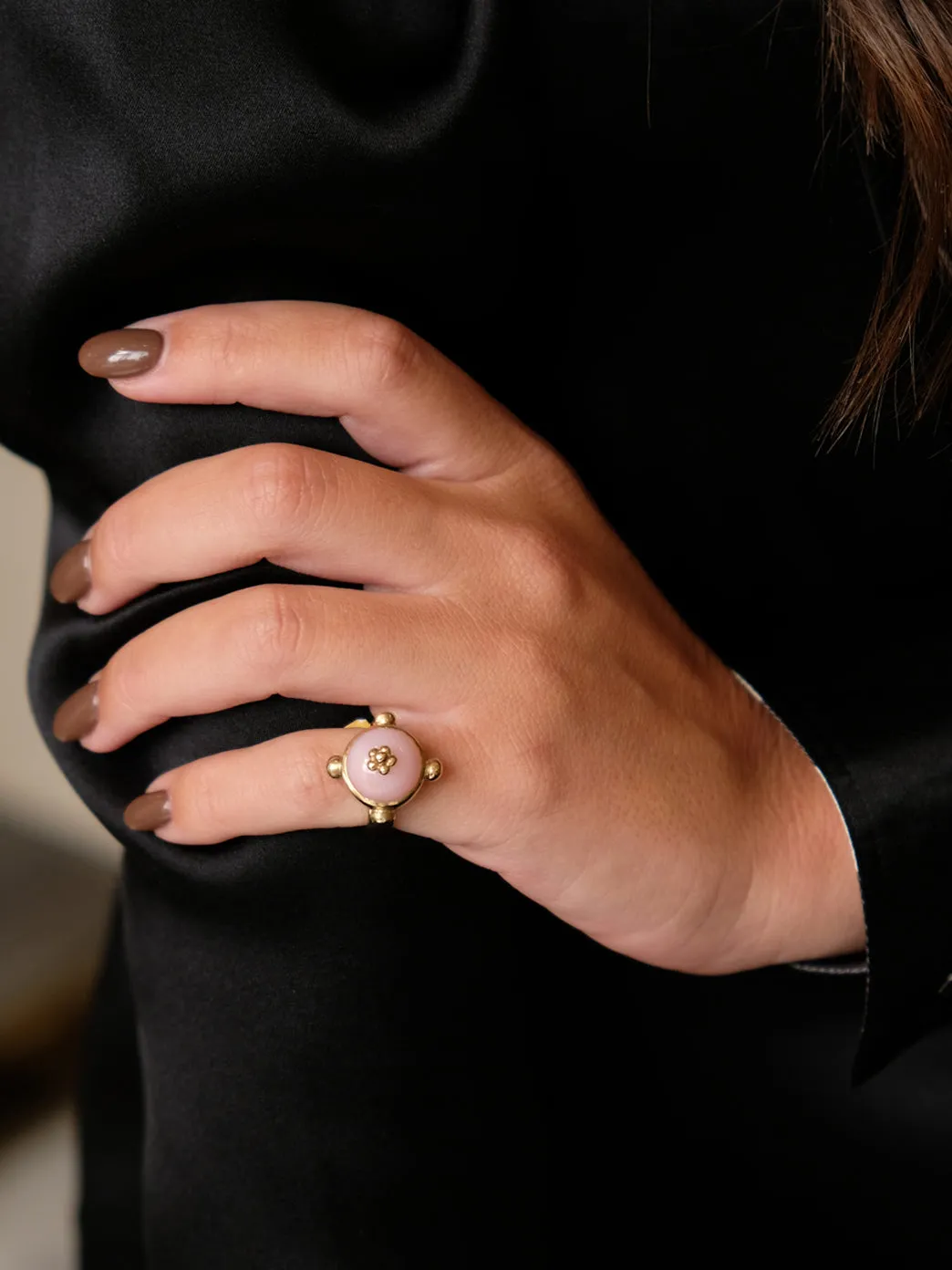 Gold Athena Pinkie Ring