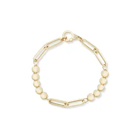 Gold Beaded Paperclip Bracelet