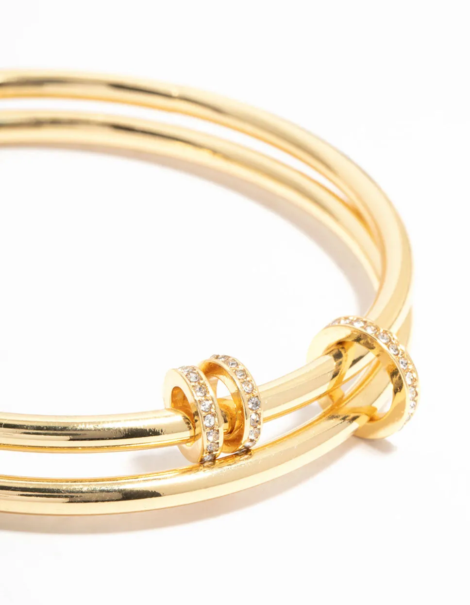 Gold Plated Layered Rings Bangle