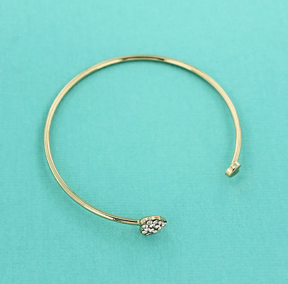 Gold Tone Cuff Bangle - 60mm ID - 1 Bangle - N416